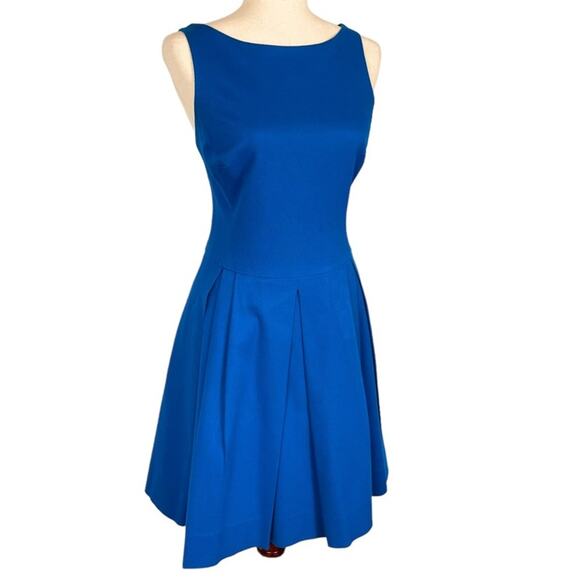 Polo Ralph Lauren Cobalt Blue Fit Flare Sleeveless Dress Size 10 - Picture 5 of 8